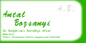 antal bozsanyi business card
